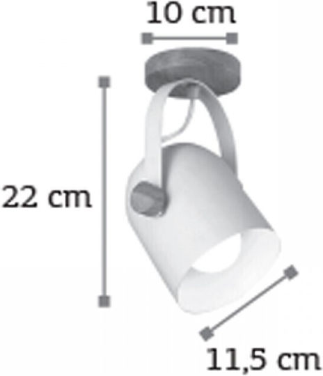 Inlight 61331 Μονό Σποτ με Ντουί E27 σε Μαύρο Χρώμα