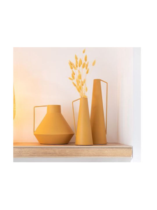 J-Line Διακοσμητικό Βάζο Metallisch Gelb 6x12x10cm 1Stück