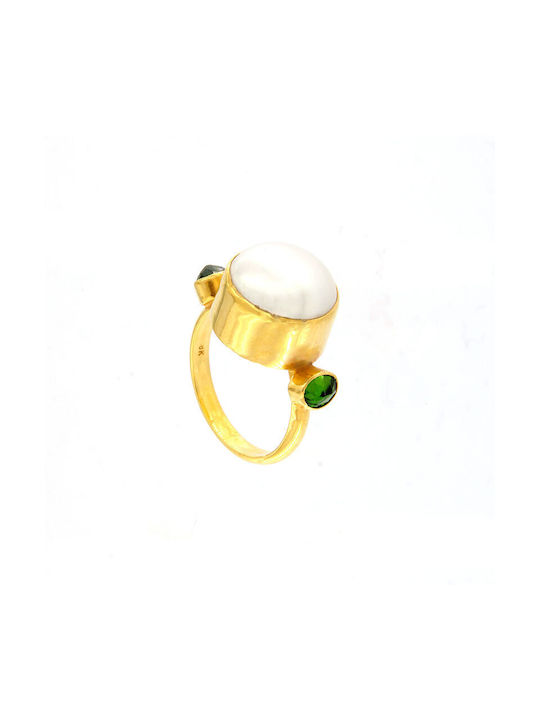 Ios Damen Ring mit Perlen aus Gold 18K