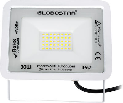 GloboStar Atlas Rezistent la apă Proiector LED 30W Alb Rece 6000K IP67