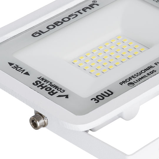 GloboStar Atlas Waterproof LED Floodlight 30W Cold White 6000K IP67
