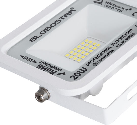 GloboStar Atlas Waterproof LED Floodlight 20W Cold White 6000K IP67