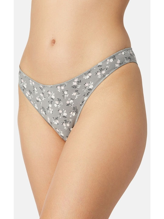 Minerva Baumwolle Damen Slip 2Pack Gray