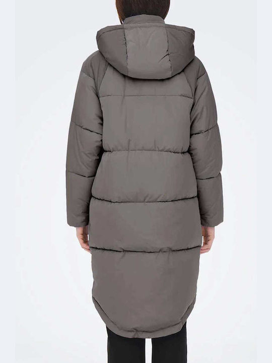 Only Lang Damen Puffer Jacke Lila