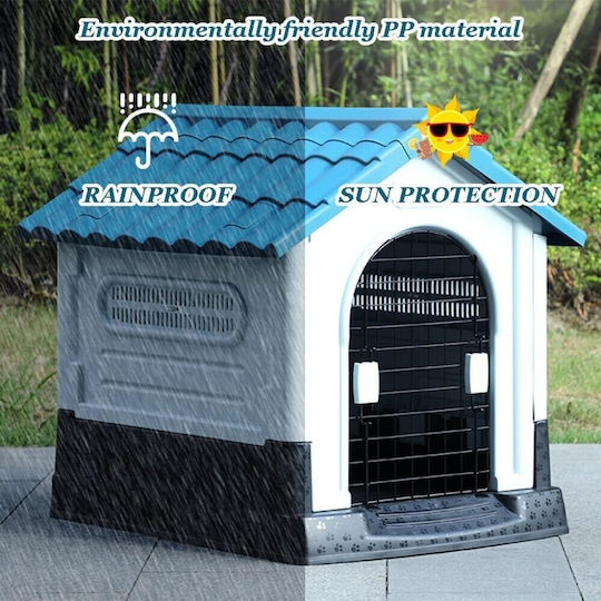Nunbell Pet Къщичка за Куче Голяма Пластмаса За Външно Ползване 88x99x105см