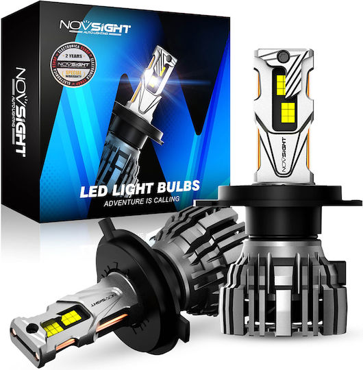 NovSight Lamps Car & Motorcycle H4 LED 6500K Cold White 12-24V 140W 2pcs