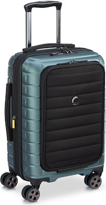 Delsey Shadow Cabin Travel Suitcase Hard Shado Green with 4 Wheels Height 55cm.