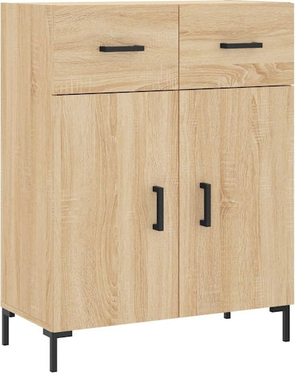 Sideboard Wooden with Drawers & Mirror Sonoma Oak 69.5x34x90cm