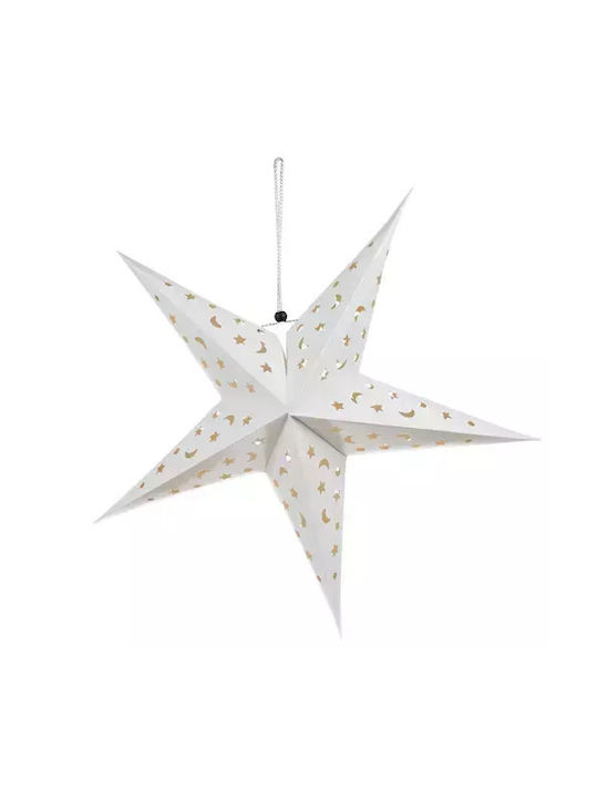 Ruhhy Paper Illuminated Christmas Decorative Pendant Star 50x15x50cm White