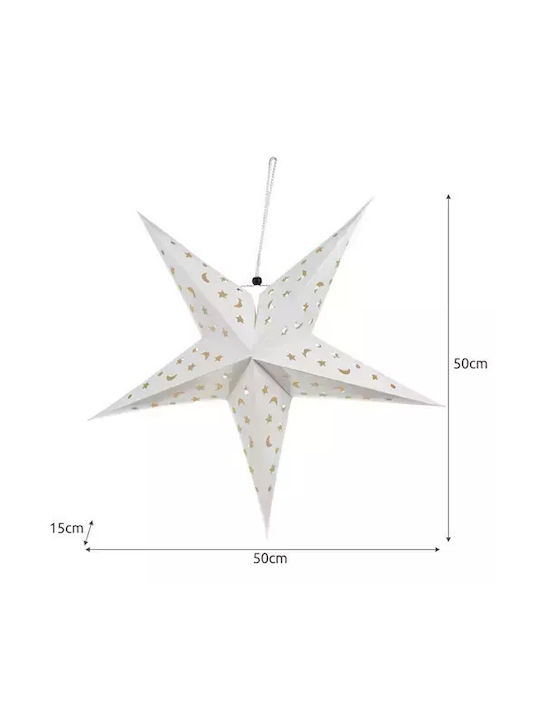 Ruhhy Paper Illuminated Christmas Decorative Pendant Star 50x15x50cm White