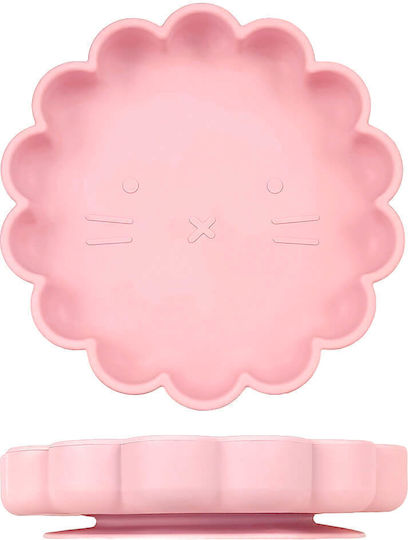 Baby Cloud Baby Food Plate Lion made of Silicone Pink