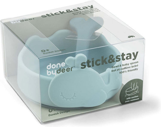 Done by Deer Baby Food Container Set Wally made of Silicone Blue 2pcs