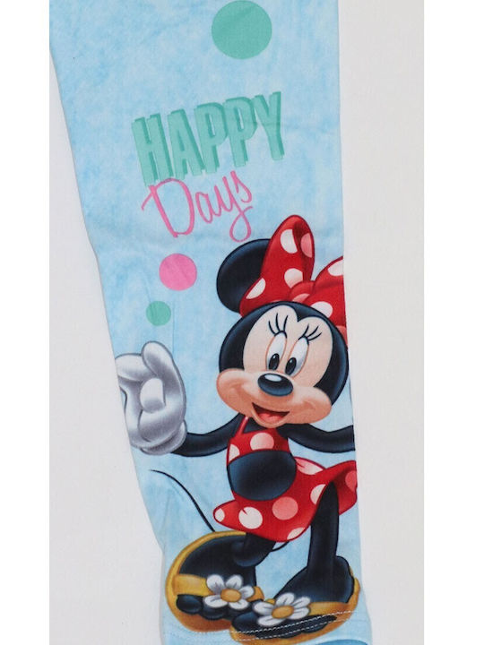 Kids Legging Long Light Blue Minnie Mouse