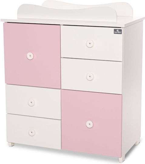 Baby Dresser with 4 Drawers White/Orchid Pink 83x71x96cm