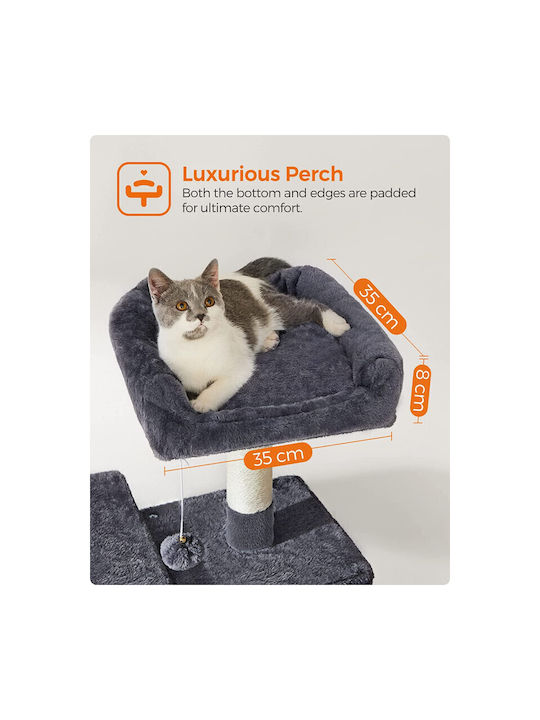 Feandrea Scratching Post Cat Trees Gray 5 levels 55x45x143cm