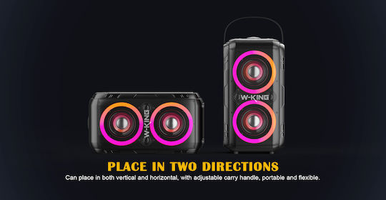 W-King T9-2 Bluetooth Speaker 80W with Battery Life up to 24 Hours Black