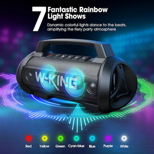 W-King D10 Ηχείο Bluetooth 60W με Διάρκεια Μπαταρίας έως 42 ώρες Μαύρο