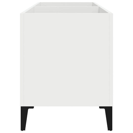 vidaXL Schallplattenmöbel aus verarbeitetem Holz Hi-Fi Möbel White with Black Feet 74.5x48x38cm