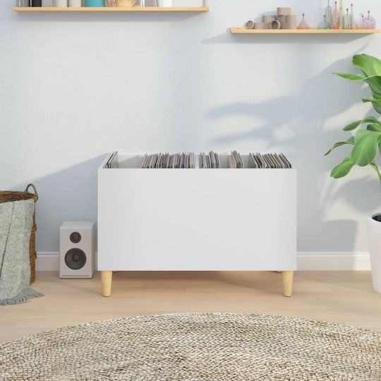 vidaXL Έπιπλο Hi-Fi Λευκό με Καφέ Πόδια 74.5x48x38cm