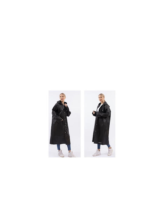 Trizand Waterproof Trenchcoat Work Black Length 110cm.