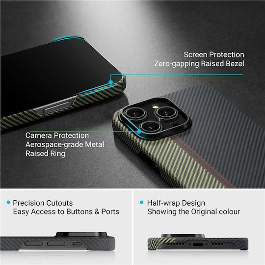 Pitaka Fusion Weaving MagEZ 3 Back Cover Aramid Fiber 0.95mm Overture (iPhone 14 Pro)