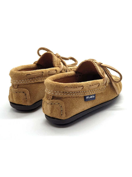 Boys Suede Slip-On Moccasins Beige