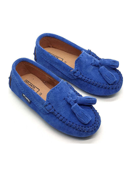 Boys Suede Slip-On Moccasins Blue