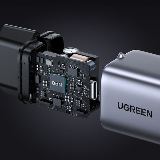 Ugreen Charger Without Cable GaN with USB-C Port 30W Power Delivery Space Gray (Nexode)