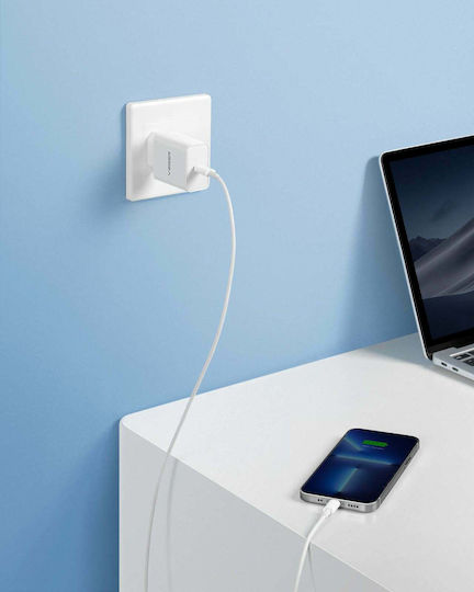 Veger Φορτιστής Χωρίς Καλώδιο με Θύρα USB-C 25W Power Delivery / Quick Charge 3.0 Λευκός (VLS2501)