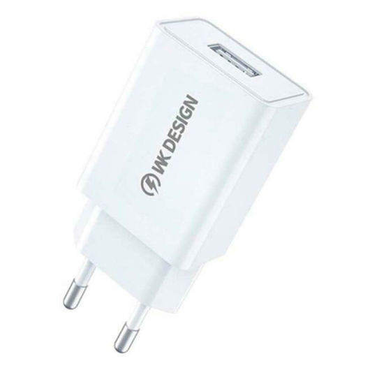 WK Încărcător cu Port USB-A și Cablu Lightning 10W Albς (WP-U118 Combo)