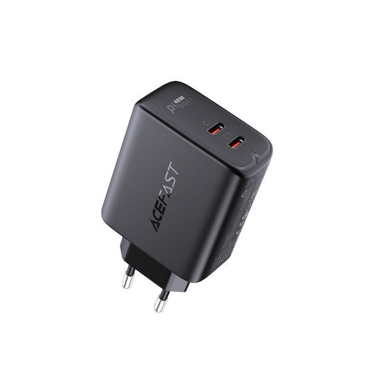 Acefast Φορτιστής Χωρίς Καλώδιο με 2 Θύρες USB-C 40W Power Delivery Λευκός (A9)
