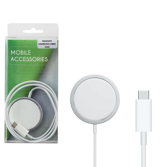 Volte-Tel Φορτιστής Magsafe και Καλώδιο USB-C 15W Λευκός (MagSafe)