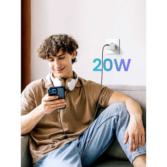 Ugreen Φορτιστής Χωρίς Καλώδιο GaN με Θύρα USB-C 20W Power Delivery Λευκός (Nexode Mini)