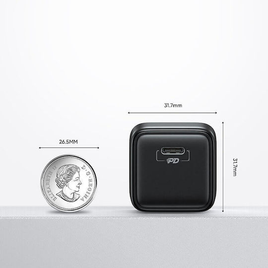 Joyroom Φορτιστής με Θύρα USB-C και Καλώδιο USB-C 25W Power Delivery Μαύρος (L-P251)