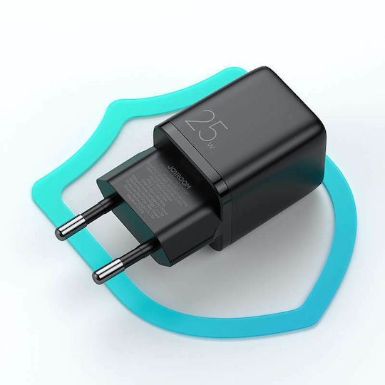 Joyroom Φορτιστής με Θύρα USB-C και Καλώδιο USB-C 25W Power Delivery Μαύρος (L-P251)