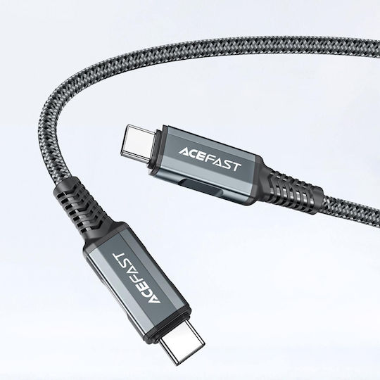 Acefast Φορτιστής GaN με Θύρα USB-A και Θύρα USB-C και Καλώδιο USB-C 100W Power Delivery / Quick Charge 3.0 Λευκός (A17)