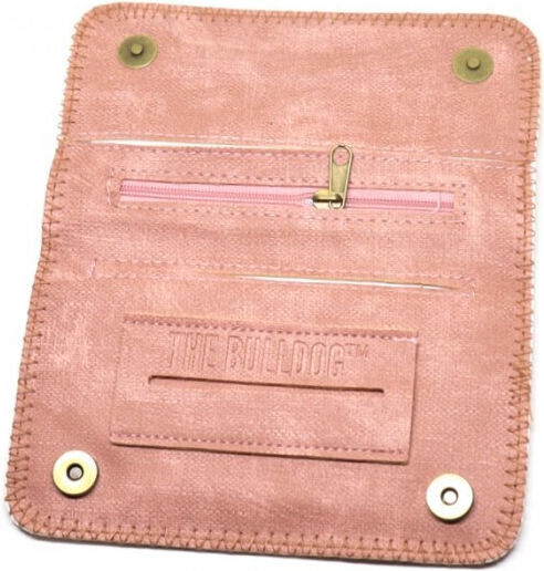 The Bulldog Amsterdam Lederne Tabaktasche in Rosa mit Verschluss