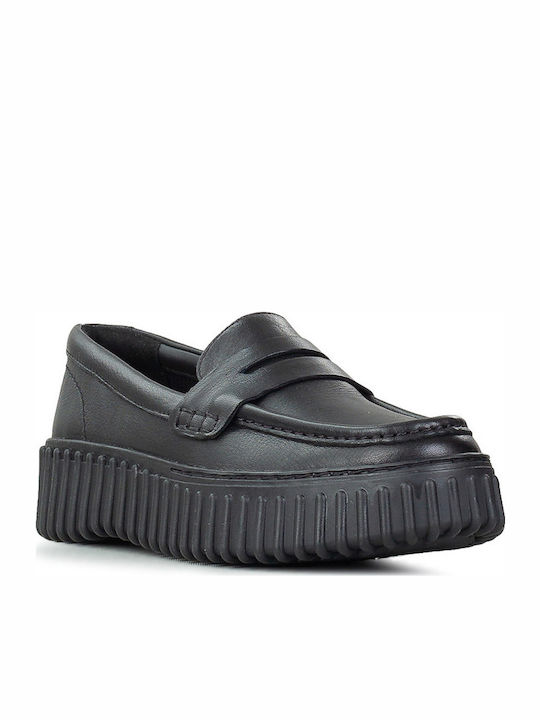 Clarks Torhill Penny Black Women's Moccasins in Black Color