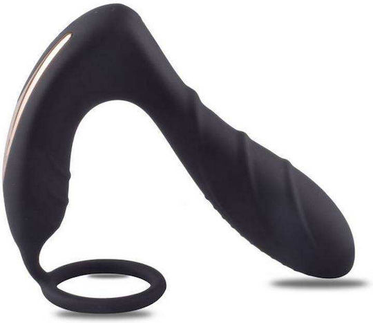 Toyz4lovers Vibrant Inel Cock cu Ineluri pentru penis Negru