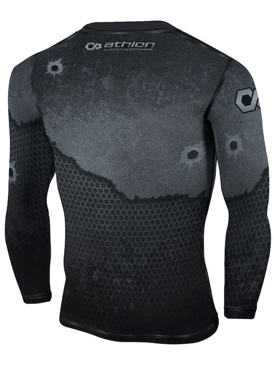 Athlon Herren Langärmlig T-Shirt 135-1807 für Jiu-Jitsu Schwarz