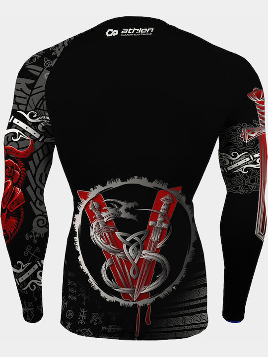 Athlon Herren Langärmlig T-Shirt 125-1852 für Jiu-Jitsu Schwarz