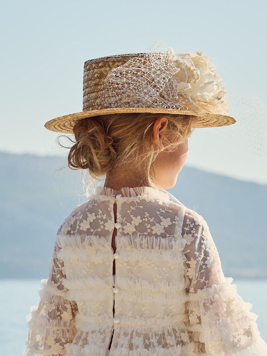 Designer's Cat Kids' Hat Straw Beige
