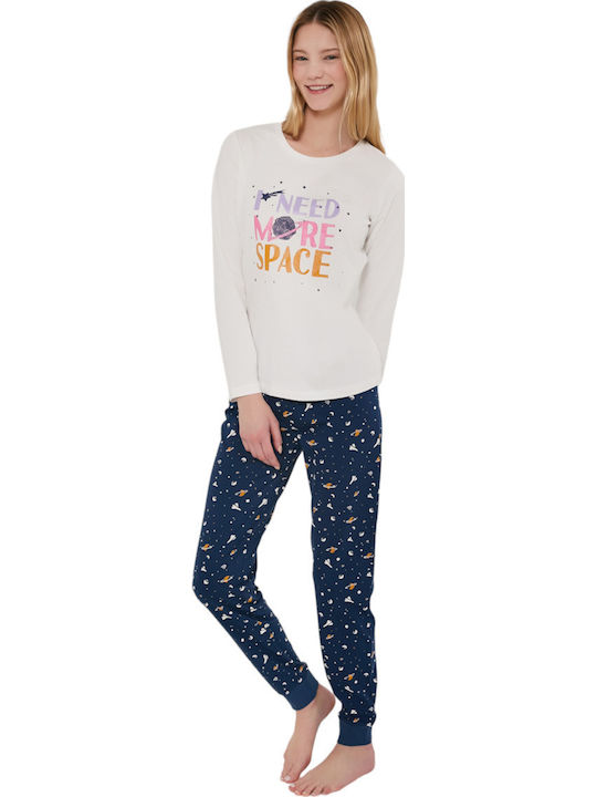 Roly Poly Sommer Damen Pyjama-Set Weiß