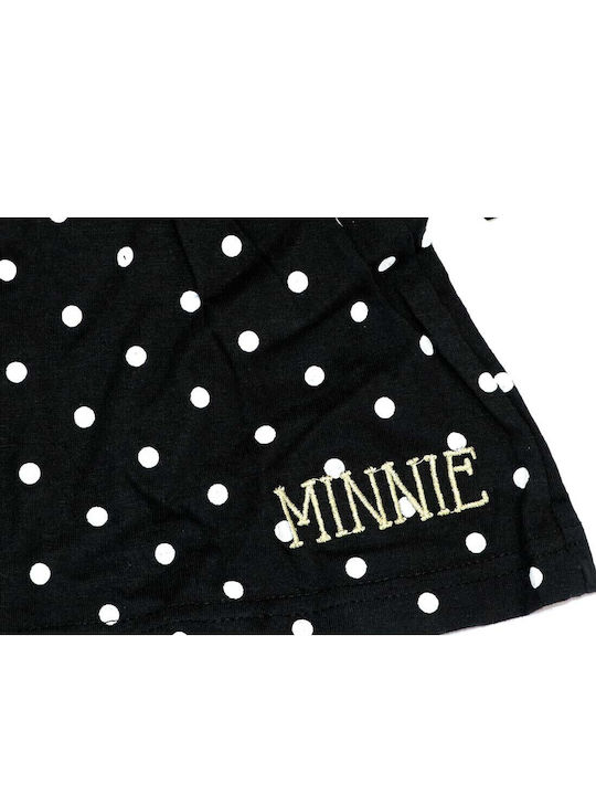 Minnie Kinderkleid Langärmelig Polka Dot Schwarz