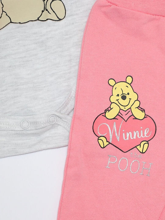 Disney Winnie The Pooh Σετ Φορμάκι με Παντελόνι Pink 2τμχ