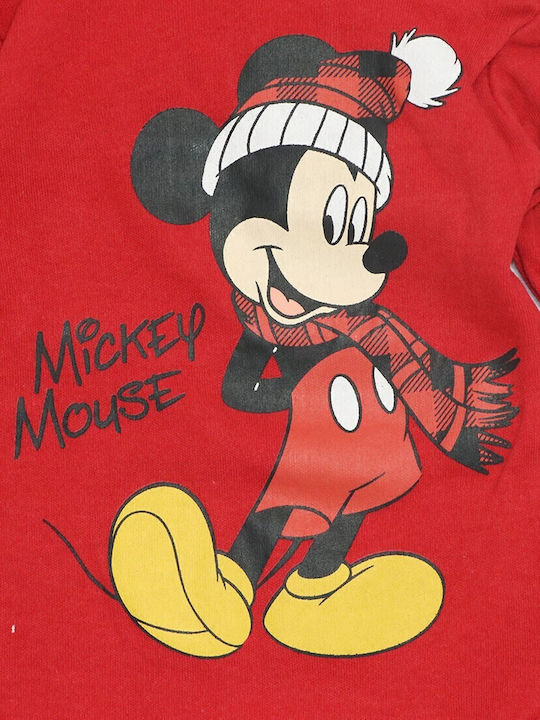 Disney Mickey Mouse Комплект Бебешко Боди Дълъг ръкав Червен 2бр