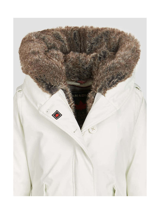 Canadian Cassics Girls Parka White with Lining & Ηood