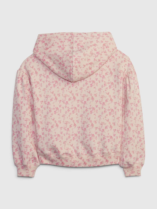 GAP Kids Cropped Sweatshirt with Hood and Pocket Pink