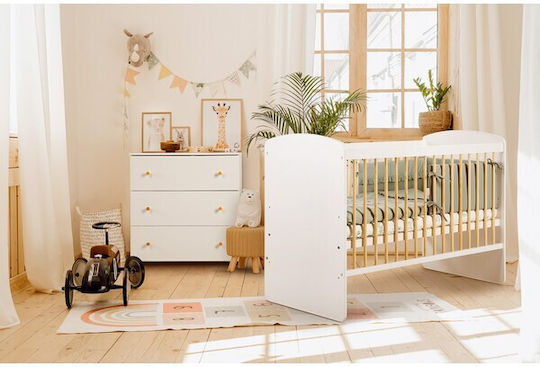 Klups Multifunktionales Babybett in Braun mit Matratze & Schublade