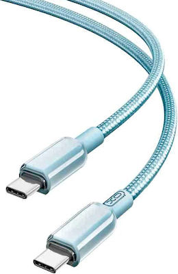 XO Braided USB 3.0 Cable USB-C male - USB-C male 60W Blue 1m (NB-Q250B)